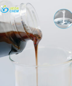 Close-up of LABSA (Linear Alkylbenzene Sulfonic Acid) dark brown viscous liquid being poured into a container