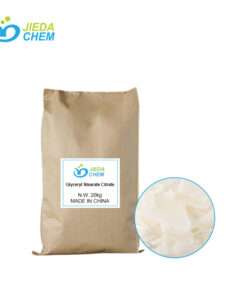 20kg neutral bagged Glyceryl Stearate Citrate, with Light yellow flaky solid Glyceryl Stearate Citrate beside it